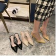 Baotou sandals women's fine heel spring Korean new fashion wild stumbling belt pointed high heel single shoes women