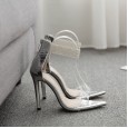 Fall plus size shoes 42 rhinestone pointed toe back zipper high-heeled sandals