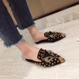 Summer fashion rhinestone fox head wild low heel tide female half slippers women