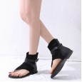 Spring and summer clip toe Roman herringbone sandals women's shoes comfortable flat bottom high-top sandals personality female sandals women