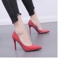 Autumn and winter new rhinestone sexy single shoes pointed thin high-heeled shallow mouth OL female wedding shoes