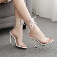 In summer, the front lace-up transparent sandals 653-1A have 40 yard
