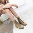Martin boots women's style wild thick heel short boots boots winter suede middle heel motorcycle boots