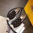 Fisherman shoes women's spring new wild straw single shoes women's flat loafers one pedal lazy shoes