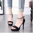 Summer new rhinestone waterproof platform fine heel open toe OL female high heel sandals