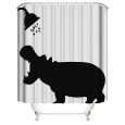 Cat hippo polyester waterproof digital printing shower curtain
