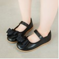 Real shot: children's princess shoes small leather shoes bowknot dance peas shoes girls single shoes