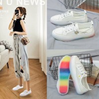 Spring and summer new women's shoes microfiber small daisies white shoes net shoes sports ladies casual shoes women