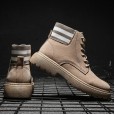 Martin boots men's autumn trend leather face short boots retro wild large size leather boots high top desert tooling shoes