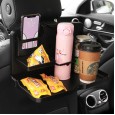 Car supplies cute multi-function tray rear seat hanging folding table storage snacks drinks water cup storage rack