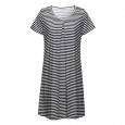 Summer striped striped short-sleeved round neck loose dress maternity dress