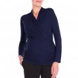 Hot Sale Long Sleeve Spring and Autumn Maternity Wear Wrinkled Cross Neck Care Top