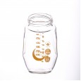 Newborn baby wide-caliber glass bottle with silicone protective sleeve anti-fall explosion-proof baby bottle