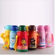 New children's vacuum flask with straw kettle stainless steel creative water cup vacuum insulation cup to send cup cover