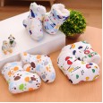 Autumn and winter thickened lamb velvet baby cotton shoes cotton cartoon printing newborn toddler shoes 0-1 years old