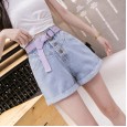 High waist curled wide leg denim shorts women summer new loose loose thin wild wild hot pants tide