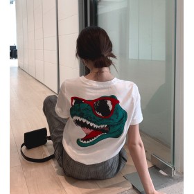 White short-sleeved T-shirt female summer new wave of super fire cotton t-shirt loose shirt