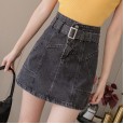 Denim skirt skirt women's spring and summer new high waist was thin a word skirt bag hip skirt black short skirt tide