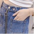 Denim short skirt female spring and summer new slimming skirt skirt irregular high waist mm bag hip a-line skirt type