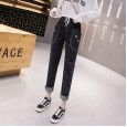 Large size women's sister spring and summer new jeans, hip thighs are thick and thin, wild and loose straight