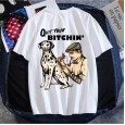 Tide brand hip-hop print # 100% cotton short-sleeved round neck T-shirt tattoo