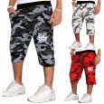 Summer new men's straight cropped pants casual sports loose beach pants men's plus size quick-drying shorts men
