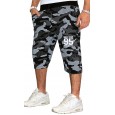 Summer new men's straight cropped pants casual sports loose beach pants men's plus size quick-drying shorts men