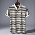 Men's summer new fashion striped lapel men's casual POLO shirt comfortable business