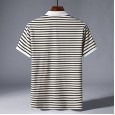 Men's summer new fashion striped lapel men's casual POLO shirt comfortable business