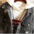 Autumn new men's simple fashion denim jacket jacket trendy wild casual fashion embroidery