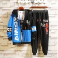 New sweater suit male youth cardigan handsome two-piece set