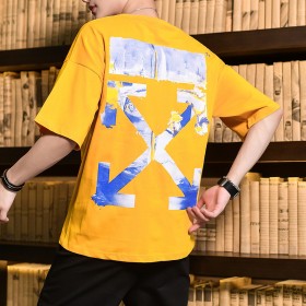 Summer trend men's loose and handsome short-sleeved youth T-shirt new