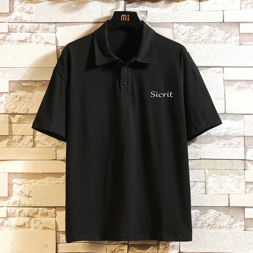 Lapel short-sleeved polo shirt men's plus size loose half-sleeved t-shirt men's comfortable fashion casual