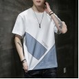 Summer new style-round neck short sleeve t-shirt men trend summer tide brand loose cotton