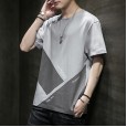 Summer new style-round neck short sleeve t-shirt men trend summer tide brand loose cotton