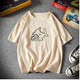 Short-sleeved t-shirt men's plus size five-point sleeve men's loose youth popular comfortable fashion printing