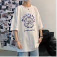 Printed T-shirt men's plus size fashion trend loose plus size summer short sleeve