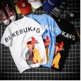 Summer new men's youth fashion handsome printed round neck casual half-sleeved men's tide men's shirt