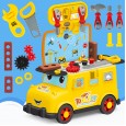 Children's toy repair tool package can accommodate bus car cart