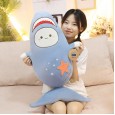 Shark plush toy cute long sleeping pillow great white shark super soft children gift boy rag doll doll