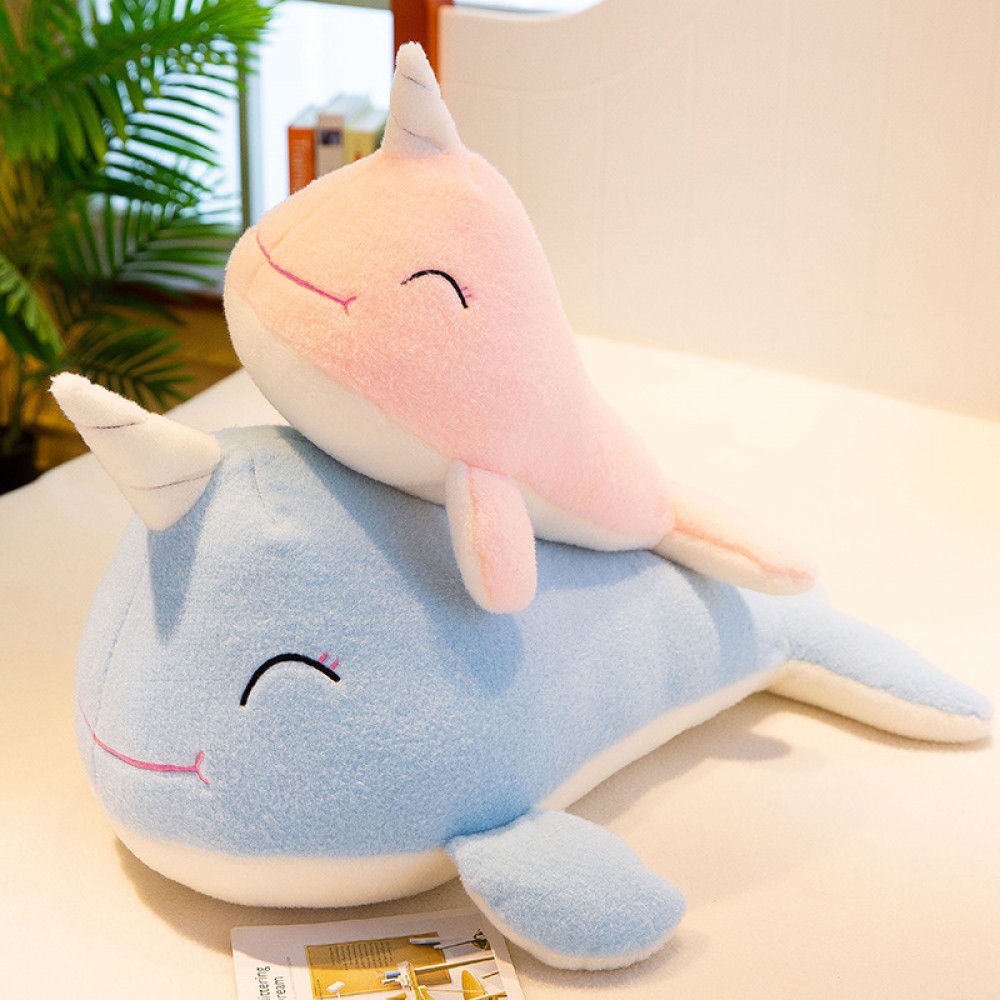 Soft down cotton mythical animal unicorn whale plush toy doll marine animal pillow gift