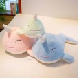 Soft down cotton mythical animal unicorn whale plush toy doll marine animal pillow gift