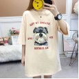 Summer new loose large size women's student jacket tide half-sleeved round neck printed short-sleeved T-shirt female