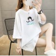 Summer new loose large size women's round neck short sleeve cotton t-shirt women