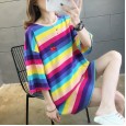 Summer new mm large size women's clothing increase women's shirt short-sleeved t-shirt female students