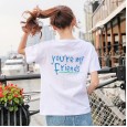 Summer new large size women's solid color printing bottoming shirt women's shirt loose short-sleeved t-shirt women