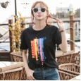Summer new large size women's cotton white short-sleeved t-shirt female loose student female shirt tide